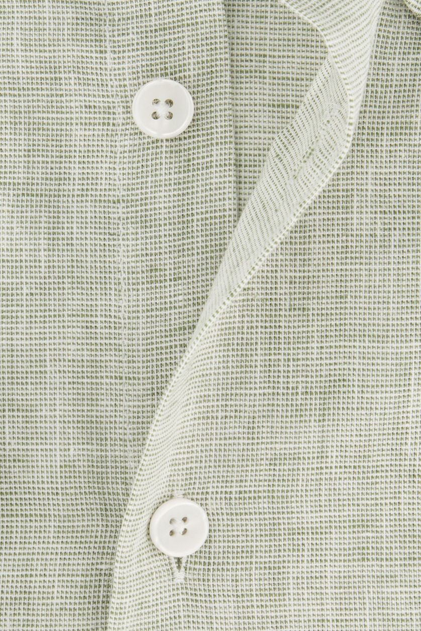 Casual Ledub overhemd normale fit groen effen katoen