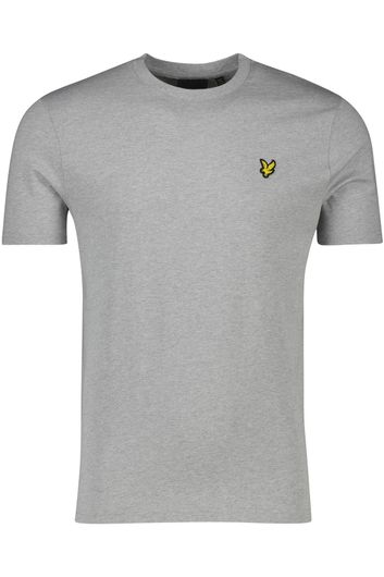 Lyle & Scott t-shirt grijs met logo ronde hals katoen
