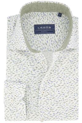 Ledub Ledub casual overhemd normale fit groen geprint wide spread boord