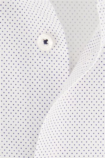Ledub overhemd wit geprint stretch ml 7