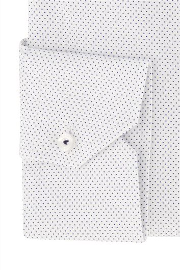 Ledub business overhemd mouwlengte 7 Modern Fit New normale fit wit geprint katoen