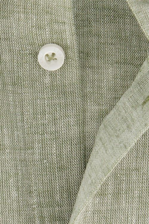 Ledub business overhemd Ledûb Modern Fit New normale fit groen effen katoen button-down boord