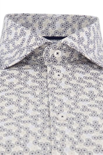 Ledub overhemd patroon wit blauw geprint
