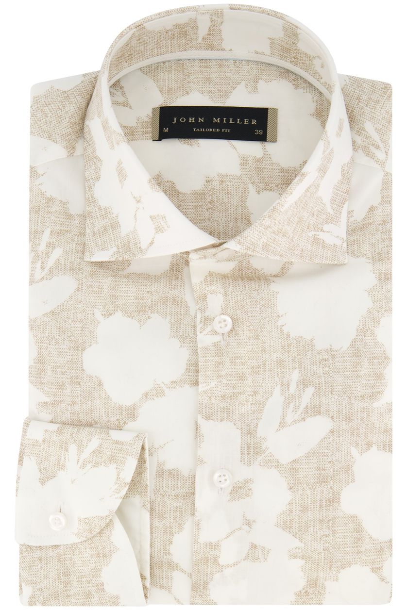overhemd John Miller wit mouwlengte 7 tailored fit