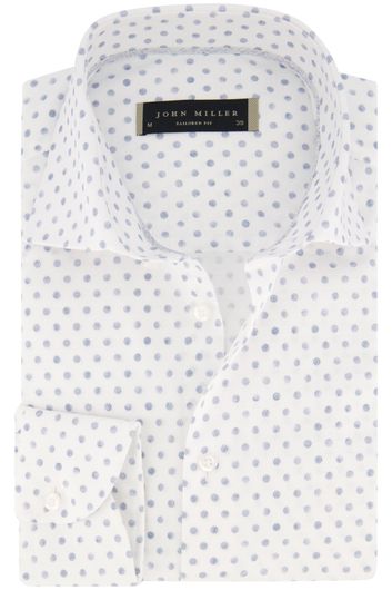 John Miller overhemd wit geprint