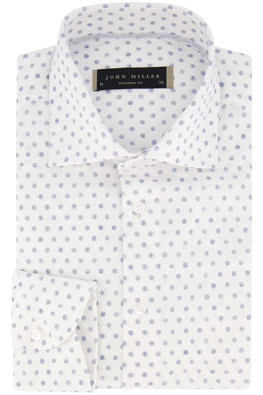 overhemd John Miller wit geprint tailored fit