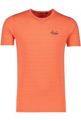 New Zealand NZA t-shirt Wimbledon wit oranje neon gestreept met logo