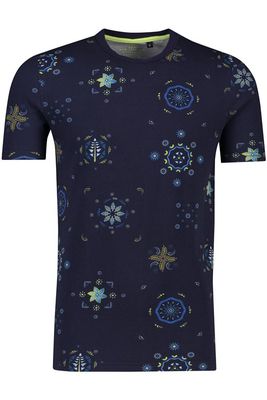 New Zealand T-shirt NZA Tennants donkerblauw mandala geprint ronde hals