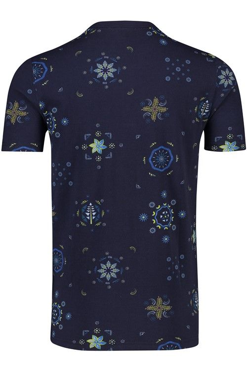 T-shirt NZA Tennants ronde hals donkerblauw mandala geprint