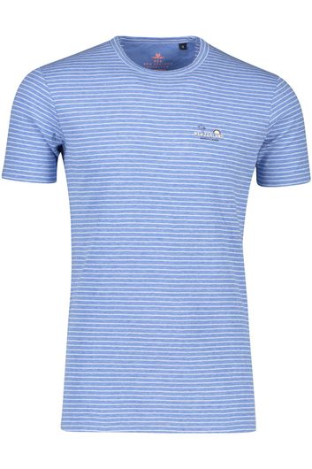 NZA t-shirt lichtblauw wit gestreept normale fit katoen