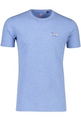 New Zealand NZA t-shirt lichtblauw wit gestreept normale fit katoen