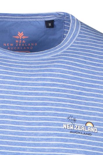 NZA t-shirt lichtblauw wit gestreept normale fit katoen