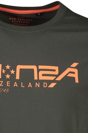T-shirt NZA Te Awamutu groen army oranje opdruk
