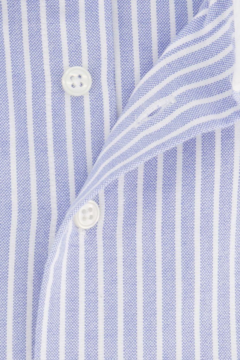 Portofino casual overhemd Regular Fit wijde fit lichtblauw wit gestreept katoen