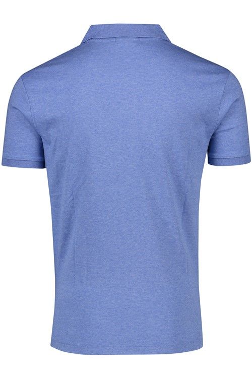 Polo Ralph Lauren polo custom slim fit blauw effen met logo katoen
