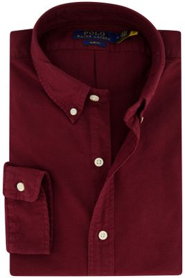 Polo Ralph Lauren Overhemd Polo Ralph Lauren casual slim fit bordeaux effen katoen