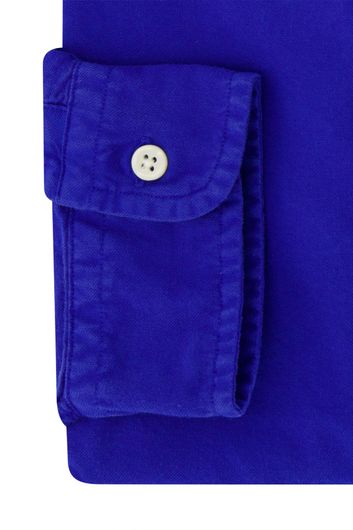 Polo Ralph Lauren casual overhemd slim fit blauw effen katoen