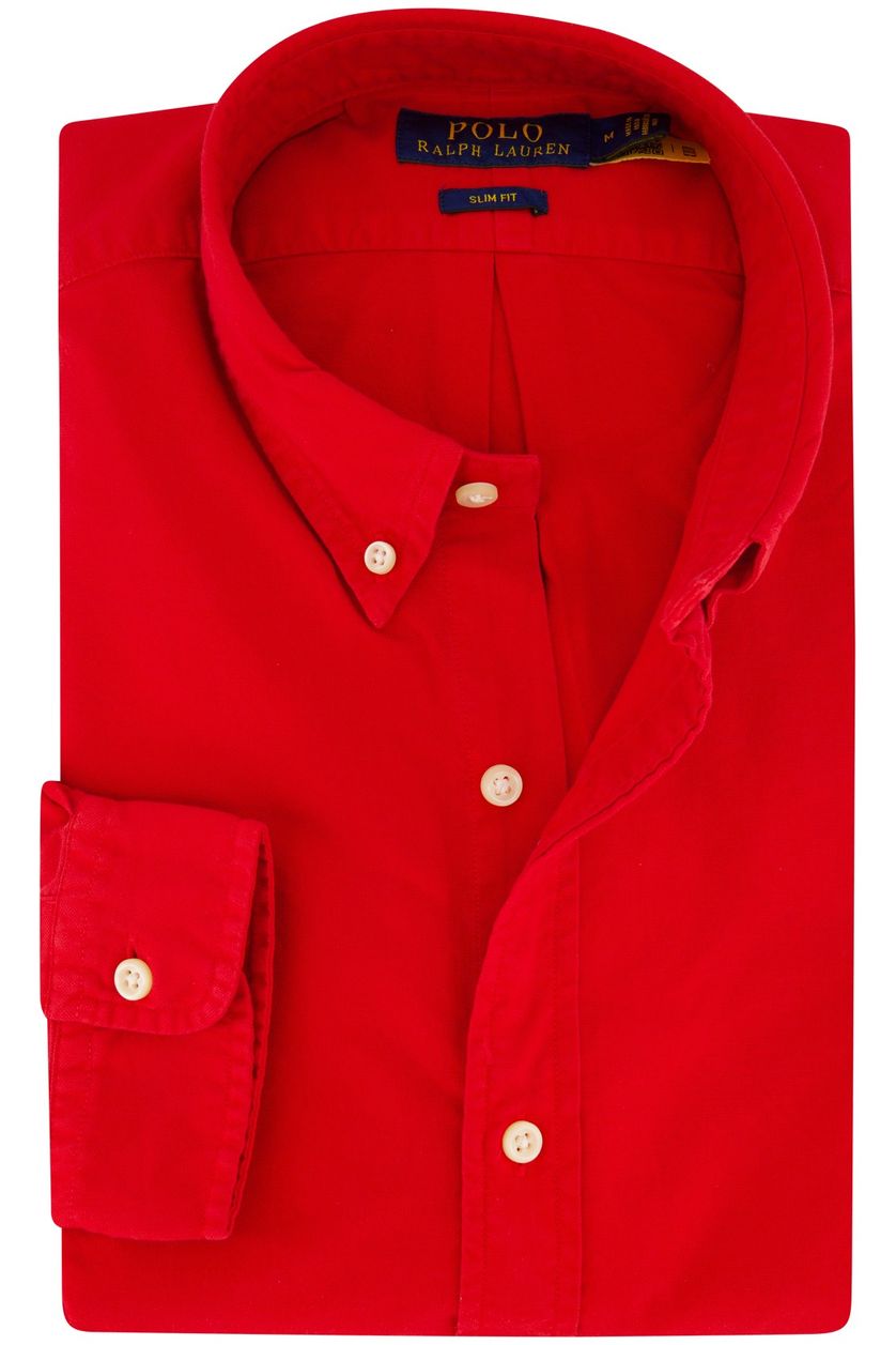 Polo Ralph Lauren casual overhemd katoen slim fit rood