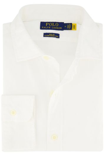 Polo Ralph Lauren wide spread overhemd slim fit wit effen katoen