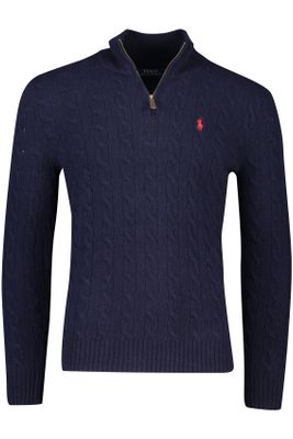 Polo Ralph Lauren effen trui Polo Ralph Lauren opstaande kraag donkerblauw wol