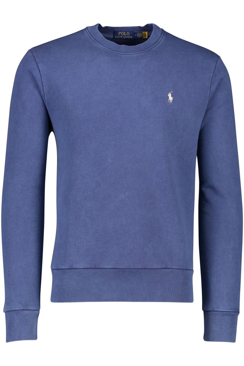 Katoenen Polo Ralph Lauren sweater ronde hals blauw effen katoen