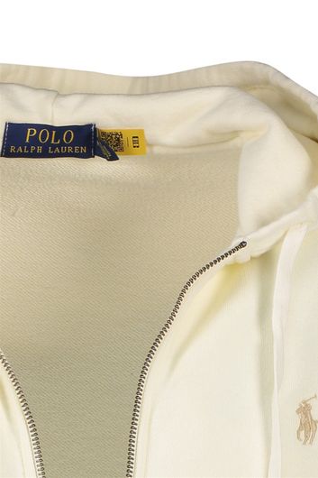 Polo Ralph Lauren vest ronde hals beige rits effen katoen