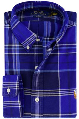 Polo Ralph Lauren Polo Ralph Lauren casual overhemd slim fit blauw geruit 100% katoen