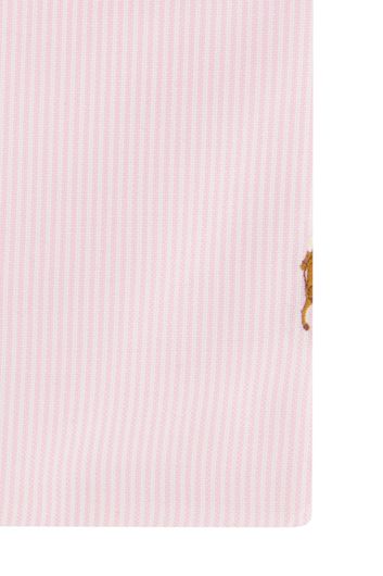 Polo Ralph Lauren casual overhemd slim fit roze wit gestreept katoen