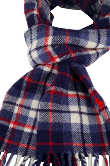 Polo Ralph Lauren sjaal navy geruit 
