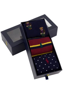 Polo Ralph Lauren Polo Ralph Lauren sokken blauw rood 3-pack giftbox