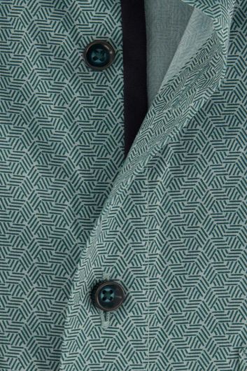 Olymp business overhemd Luxor Comfort Fit wijde fit groen geprint katoen