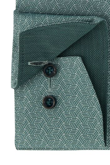 Olymp business overhemd Luxor Comfort Fit groen geprint katoen
