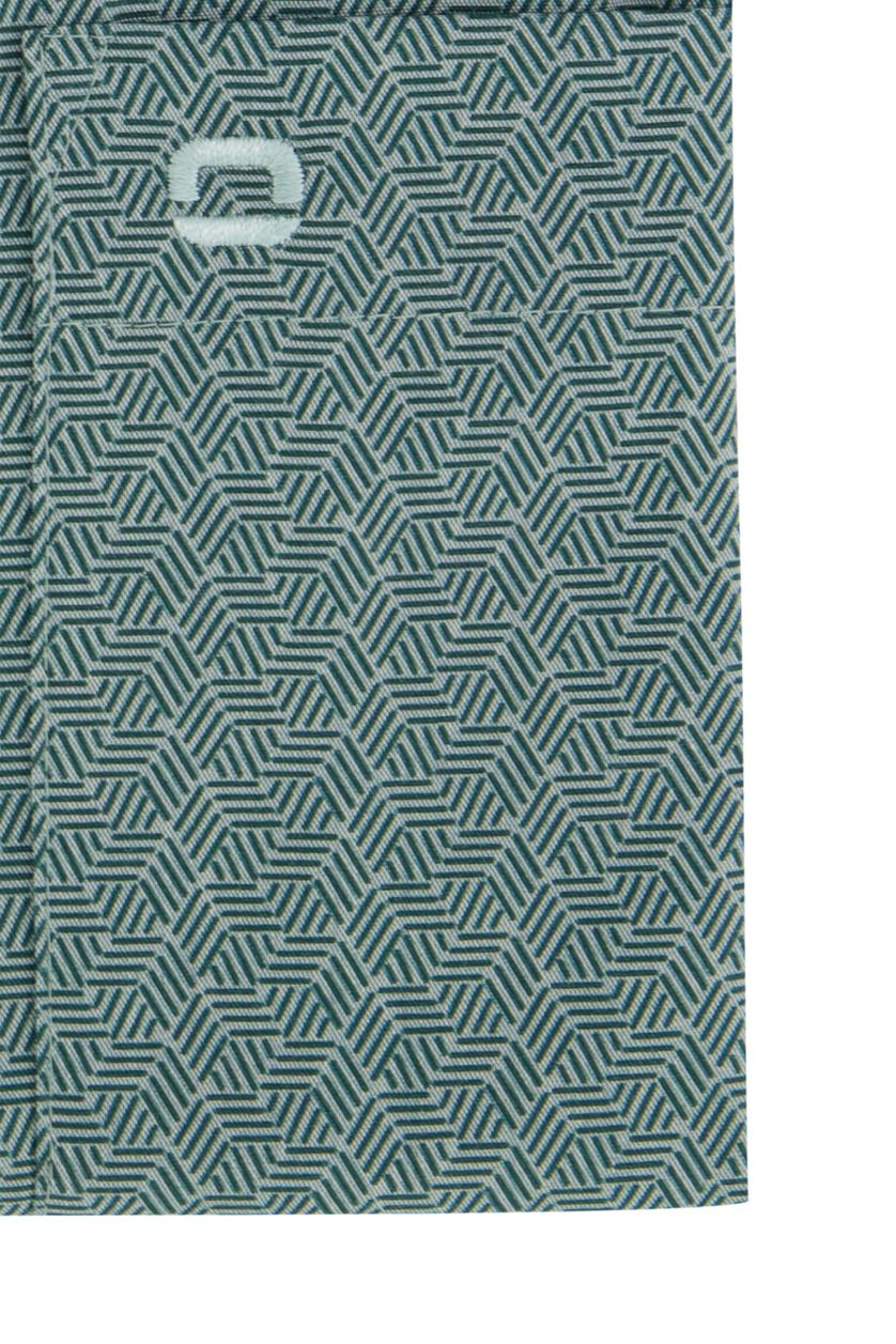katoenen Olymp business overhemd Luxor Comfort Fit groen geprint