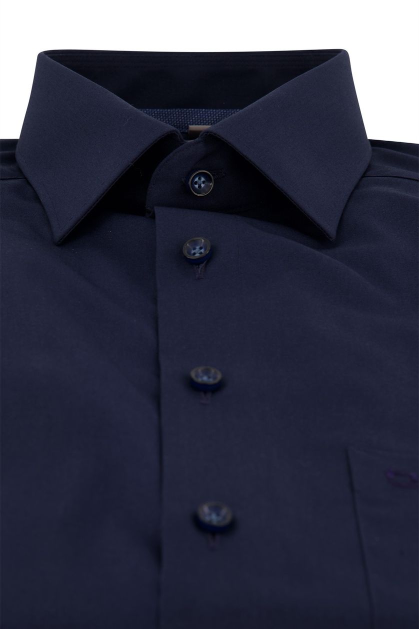Olymp business overhemd Luxor Comfort Fit donkerblauw katoen