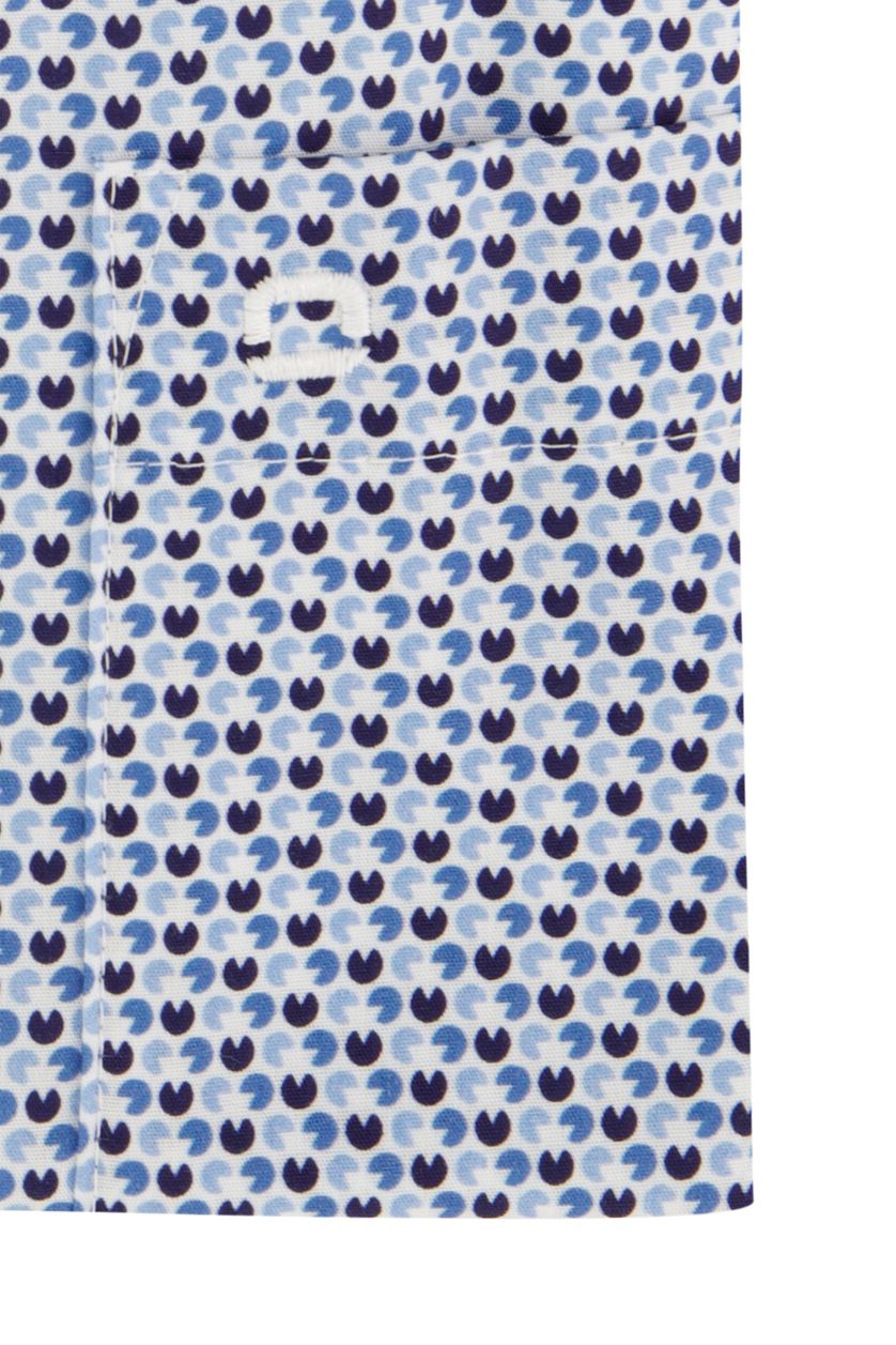 Olymp overhemd Luxor Comfort Fit strijkvrij lichtblauw geprint katoen