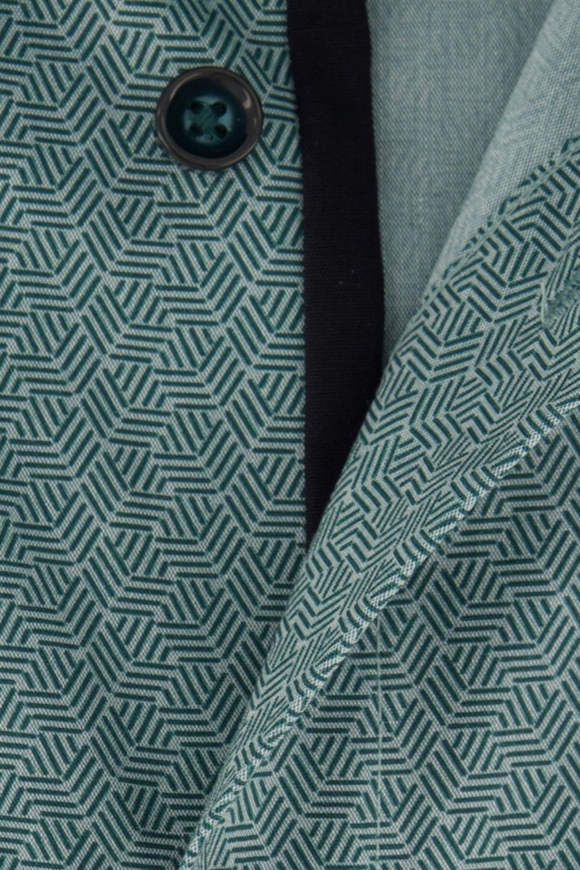 Overhemd Olymp groen geprint normale fit 