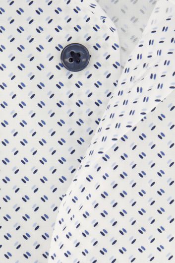 Olymp overhemd mouwlengte 7 normale fit wit geprint katoen