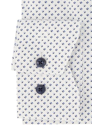 Olymp overhemd mouwlengte 7 normale fit wit geprint katoen