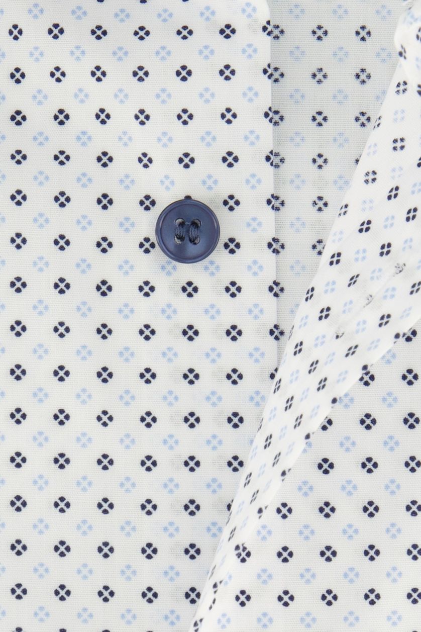 Olymp overhemd mouwlengte 7 Level Five slim fit wit geprint katoen
