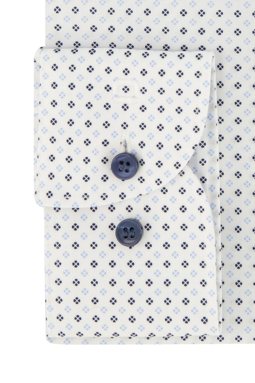 Olymp overhemd mouwlengte 7 Level Five slim fit wit geprint katoen