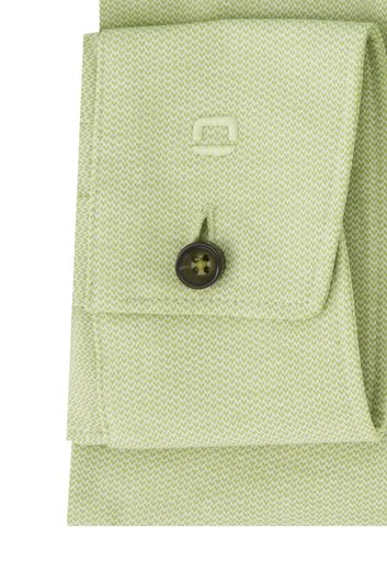 Olymp Luxor 24/Seven Modern Fit overhemd groen effen katoen