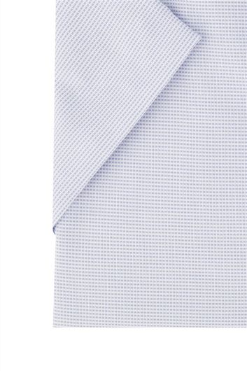 Eterna overhemd korte mouw normale fit lichtblauw geprint met borstzak