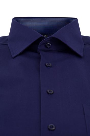Eterna business overhemd wijde fit donkerblauw effen katoen