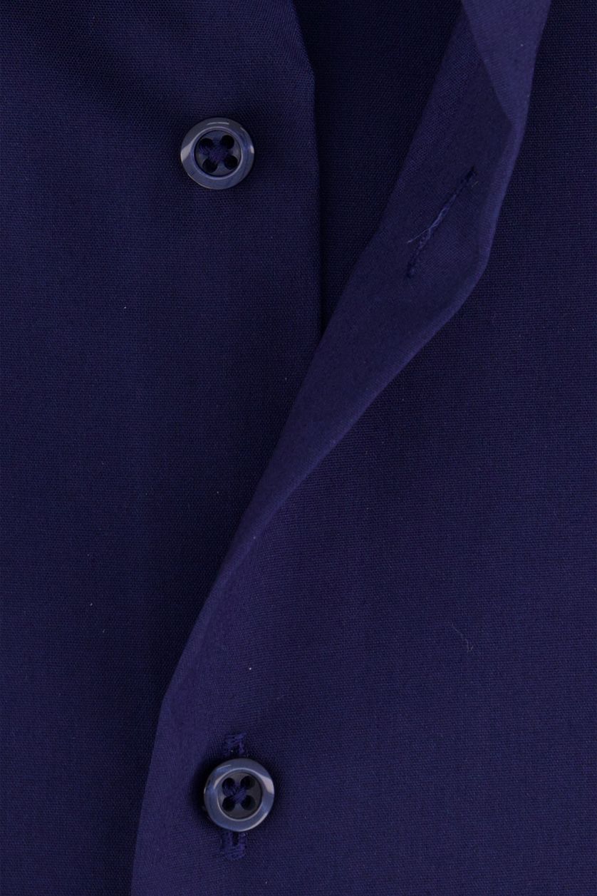 Eterna Comfort Fit business overhemd donkerblauw effen katoen