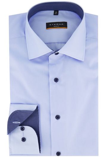Eterna business overhemd slim fit lichtblauw effen katoen