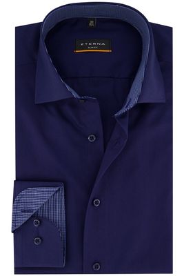 Eterna Eterna business overhemd slim fit donkerblauw effen katoen
