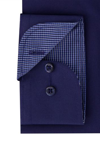 Eterna business overhemd slim fit donkerblauw effen katoen