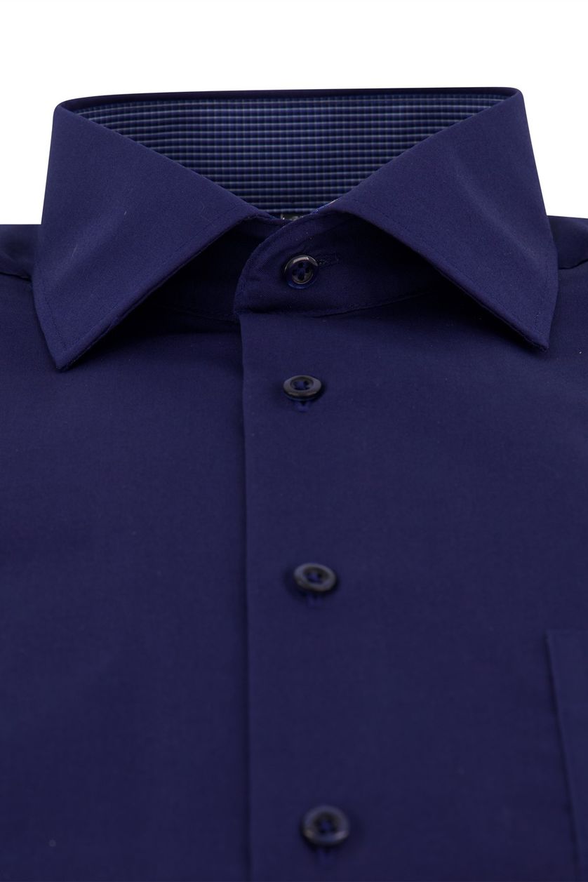 Eterna Modern Fit business overhemd donkerblauw effen katoen