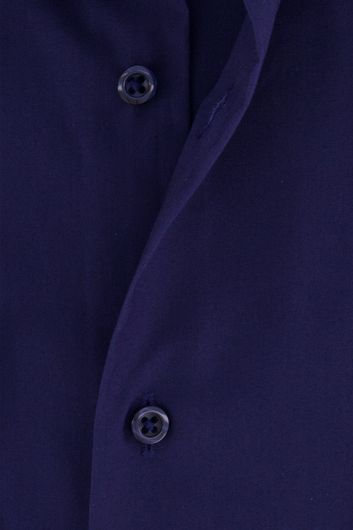 Eterna business overhemd  normale fit donkerblauw effen katoen
