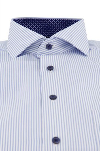 Eterna business overhemd Modern Fit normale fit lichtblauw gestreept katoen